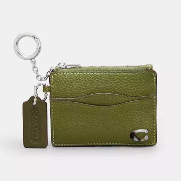 Coach Wavy Zip Card Case in Coachtopia Leather with Key Ring - Picture 1 of 8